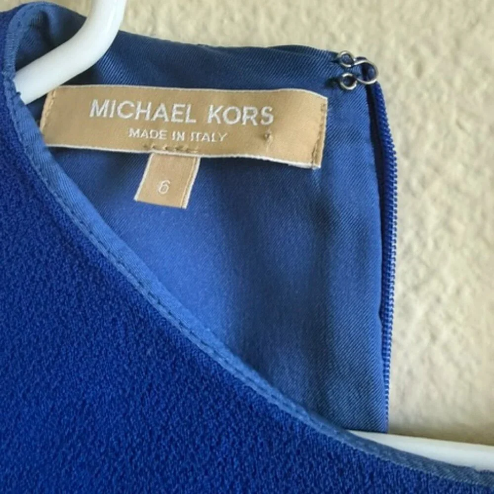 Michael Kors Blue Virgin Wool Knee-Length Dress
